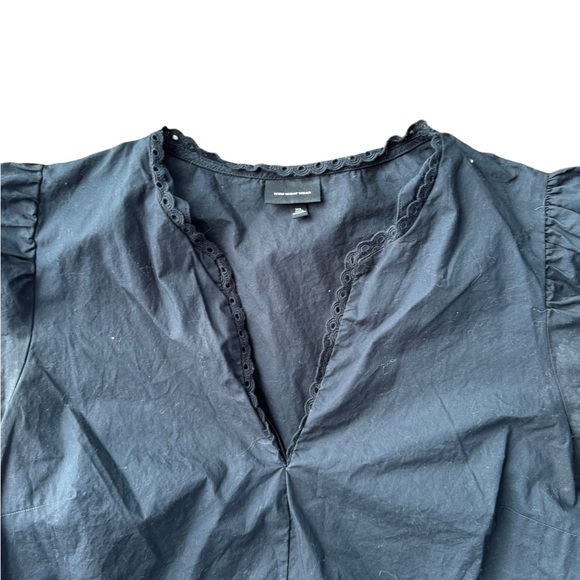 Who What Wear Women's Black Midi Dress Puff Short Sleeve Size XL - Picture 4 of 10